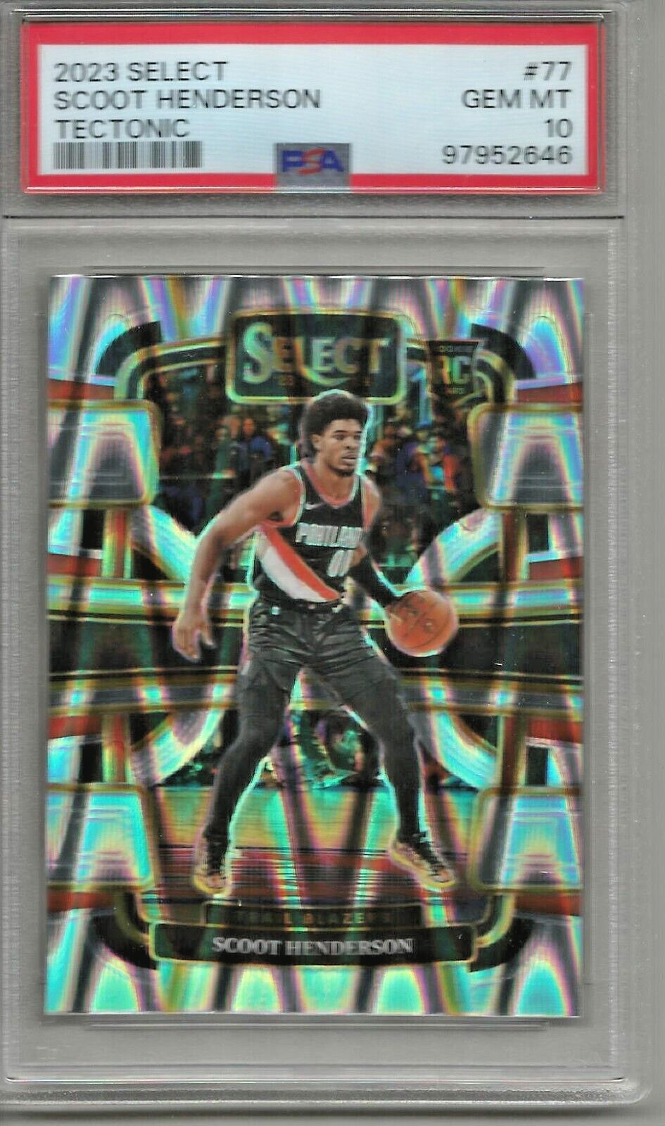 Scoot Henderson 2023/24 Panini Select Tectonic Prizm Rookie PSA 10