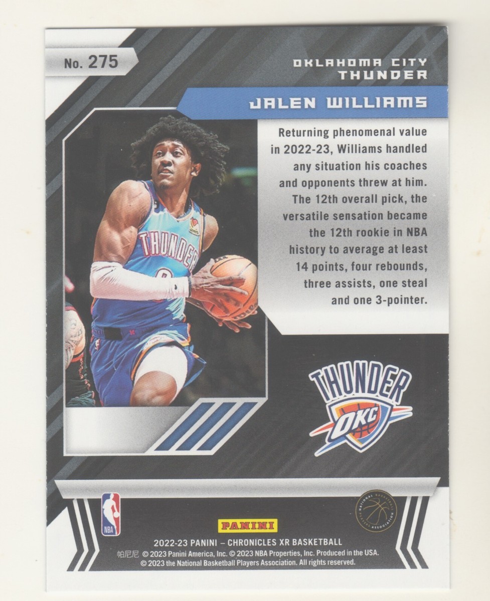 2022-23 Panini Chronicles XR #275 JALEN WILLIAMS RC Rookie 2022-23 Panini Chronicles XR #275 JALEN WILLIAMS RC Rookie
