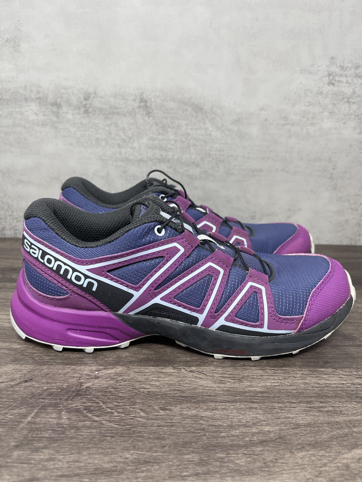 Scarpe Salomon bambino taglia 3 velocità cross trail running viola nero