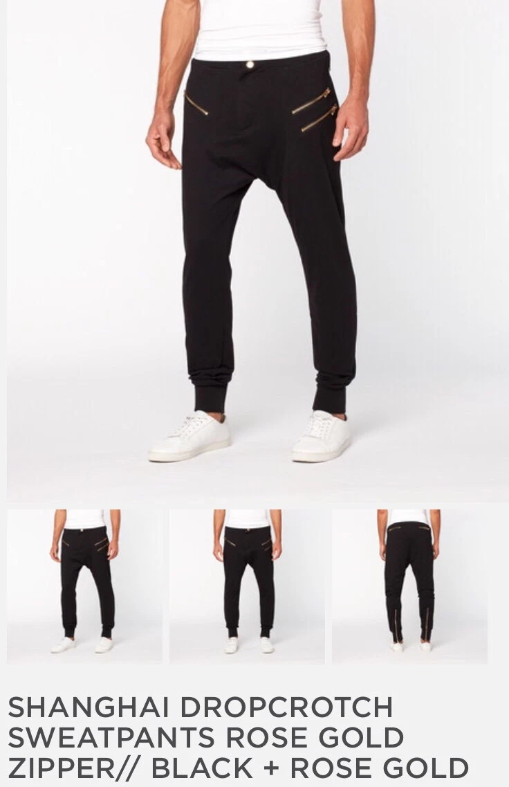 NWT MyVice Los Angeles Shanghai Dropcrotch Rose Gold Jogger Sweatpants Medium