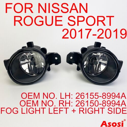 Front Bumper Fog Lights For Nissan Rogue Sport 2017 2018 2019 Left+Right Side - Picture 1 of 16