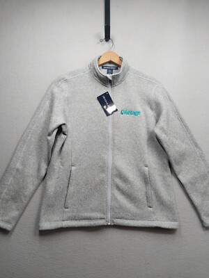 NWT DEVON & JONES Vantage Jacket Womens Large Heather Gray Full Zip Zip Pockets