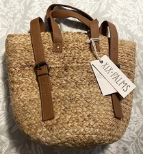 Beachly The Shore Break Picnic Cooler Bag Straw Backpack XIX Palms $99 Ret NWT