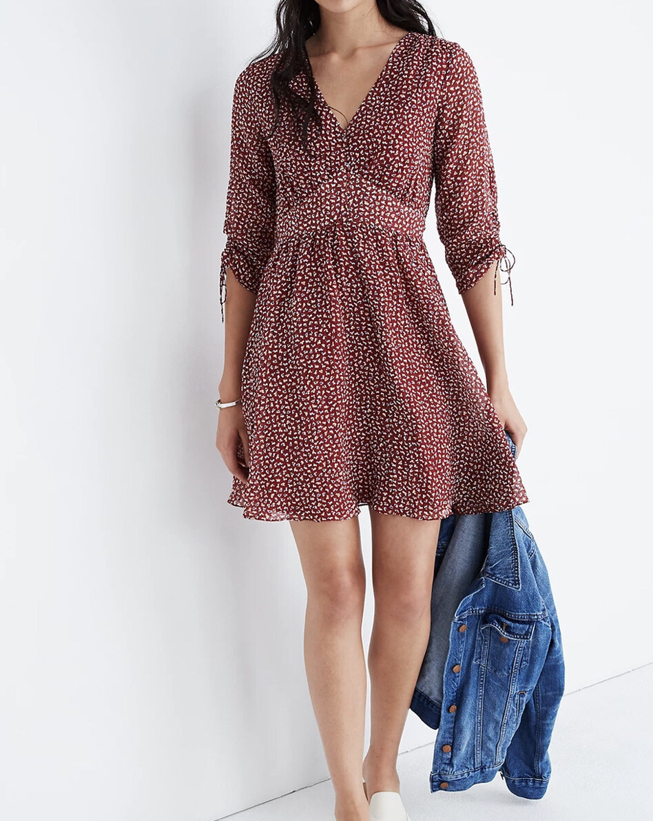 Madewell Starviolet Mini Dress in Ditsy 