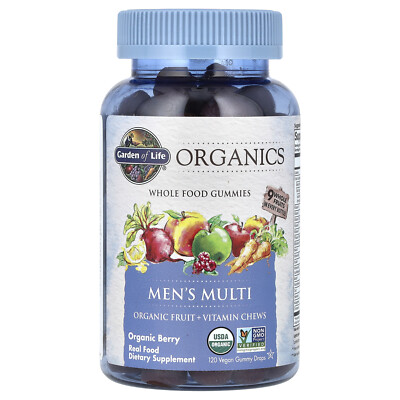 Organics, Men's Multi, Organic Berry, 120 Vegan Gummy Drops