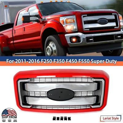 Race Red Frame Front Grille Assembly For 2011-16 F250/F350/F450/F550 Super Duty