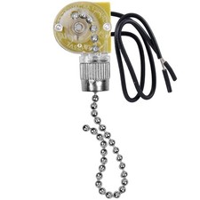 Ceiling Fan Switch Zing Ear ZE109,TwoWire Light OnOff with Pull Chain Cords C...