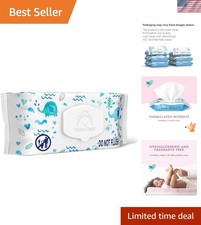 72 Count Hypoallergenic Baby Wipes - Alcohol Fragrance-Free for Sensitive Skin