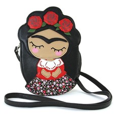 Frida Kahlo Bolso de Mano Cartera Bandolera Artista Mexicano Arte Rosa Flor Regalo Caprichoso