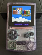 Nintendo Game Boy Color Atomic Purple GBC IPS Q5 XL Screen Backlit Brighter Mod