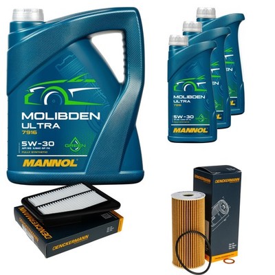 DENCKERMANN Inspektionspaket 8L MANNOL Molibden Ultra 5W-30 für KIA Stinger 3.3