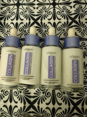 4 L'Oreal Paris Collagen Moisture Filler Moisture Bounce Face Serum 1 Oz