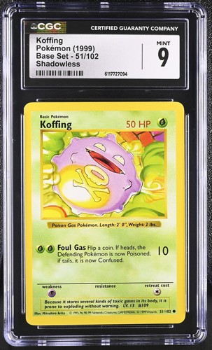 Koffing (Shadowless) graded CGC 9 for sale on eBay