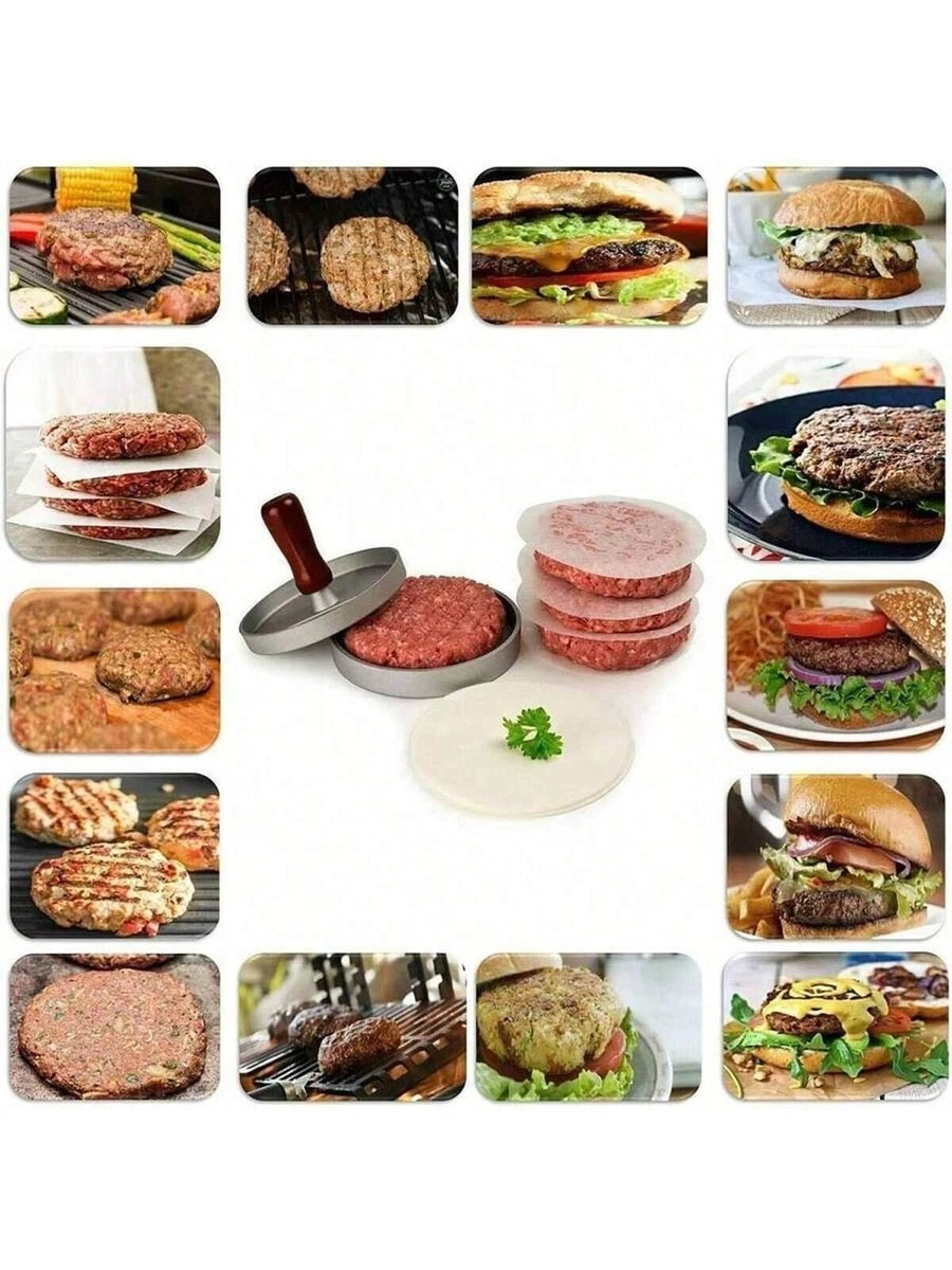 Prensa de hamburguesas redonda de acero inoxidable aplastador de hamburguesas barbacoa de alta resistencia Reino Unido