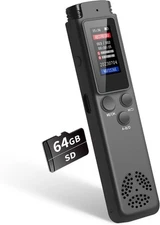 64GB Digital Voice Recorder Activated for Lectures Meetings,... 