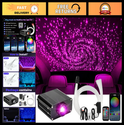 Twinkle Star Fiber Optic Headliner Kit, 500pcs Car Ceiling Lights with Remote Co