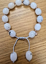 LOLA ROSE BEAUTIFUL WHITE QUARTZ & ROSE GOLD BEAD GEMSTONE BRACELET - NWOT