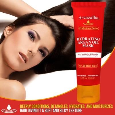 Arvazallia Hydrating Argan Oil Hair Mask and Deep Conditioner for Dry or Damaged
