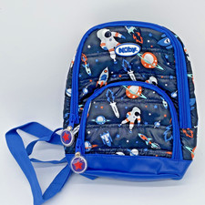 Nuby Mini Quilted Space Backpack with Safety Harness Toddler Bag Blue
