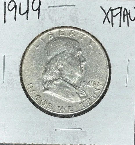 1949 FRANKLIN SILVER HALF DOLLAR~ XF/AU~NICE COIN~