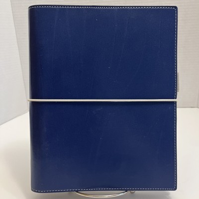 Filofax A5 Domino Navy Blue Organiser Personal Organizer w/2 Refills (READ)