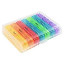 Weekly Pill Box Organizer 7 Day Medicine Storage Case 3 Times a Day Daily Box