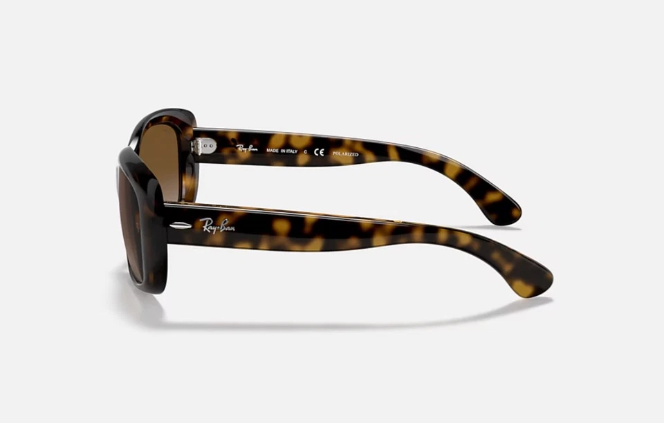 Occhiali da sole Ray-Ban Jackie Ohh montatura marrone tartaruga sfumato polarizzati RB4101 NUOVI - Immagine 3 di 4