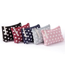 4 Pcs Zipper Canvas Bags Toiletry Travel Compact Makeup Cosmetics