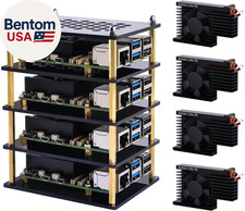 4 Layers Cluster Case for Raspberry Pi 5, Pi 5 Stackable Case with 4PCS Armor Li