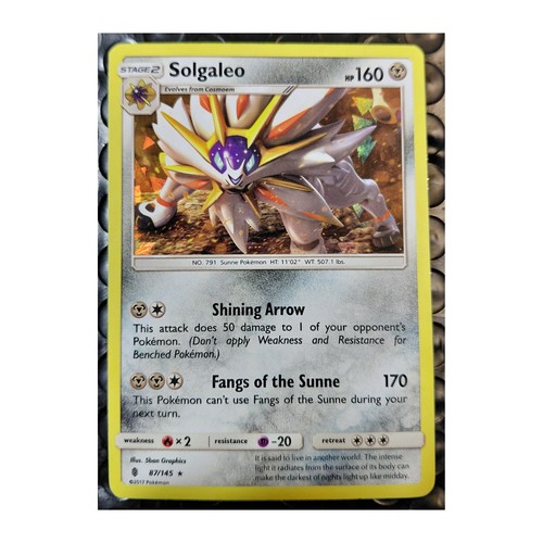Pokemon TCG Solgaleo Guardians Rising 87/145 Rare Holo MP