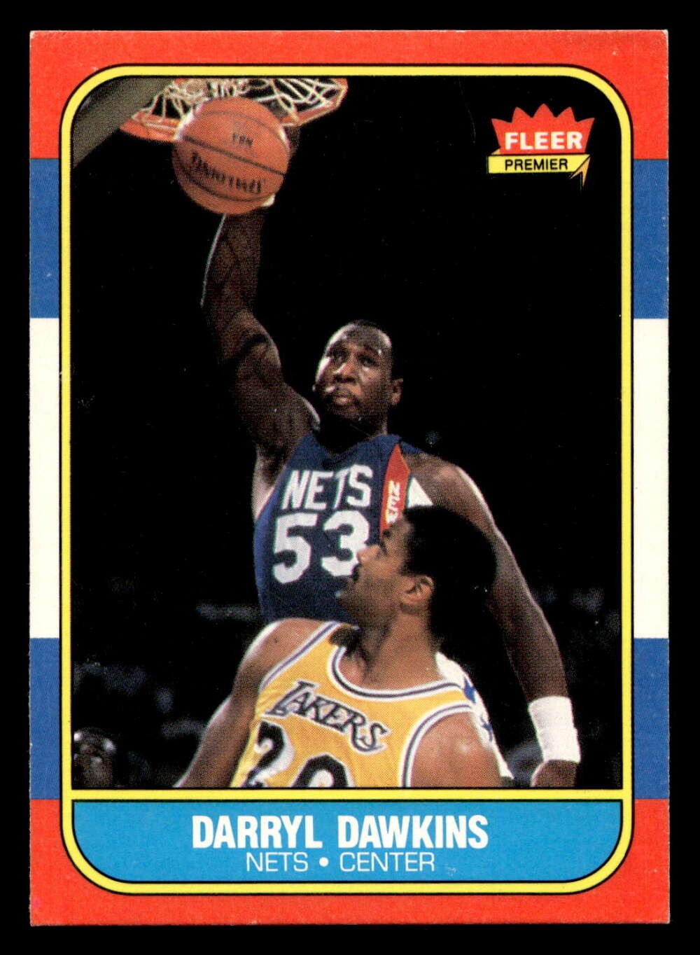 1986-87 Fleer #24 Darryl Dawkins Ex-Mint NJ Nets Basketball
