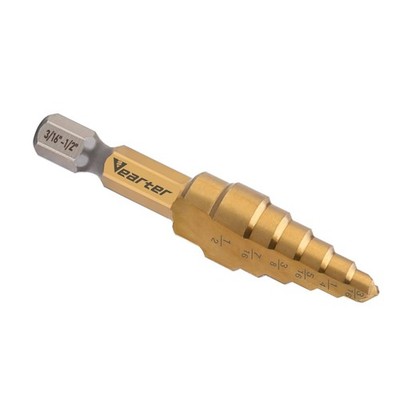 Vearter HSS Straight Groove Step Drill Bits, 3/16'' - 1/2'' to