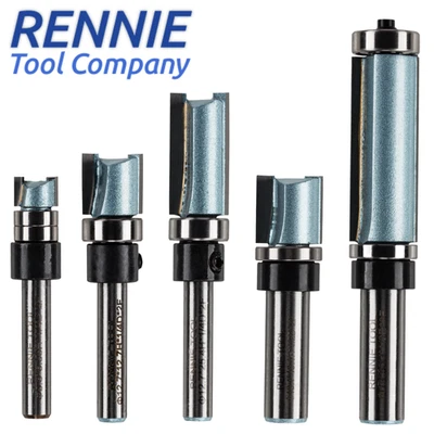 RENNIE TOOL COMPANY Rennie Tools - Guided Profile TCT Router Cutter Bit, Flush Trim Straight Bit