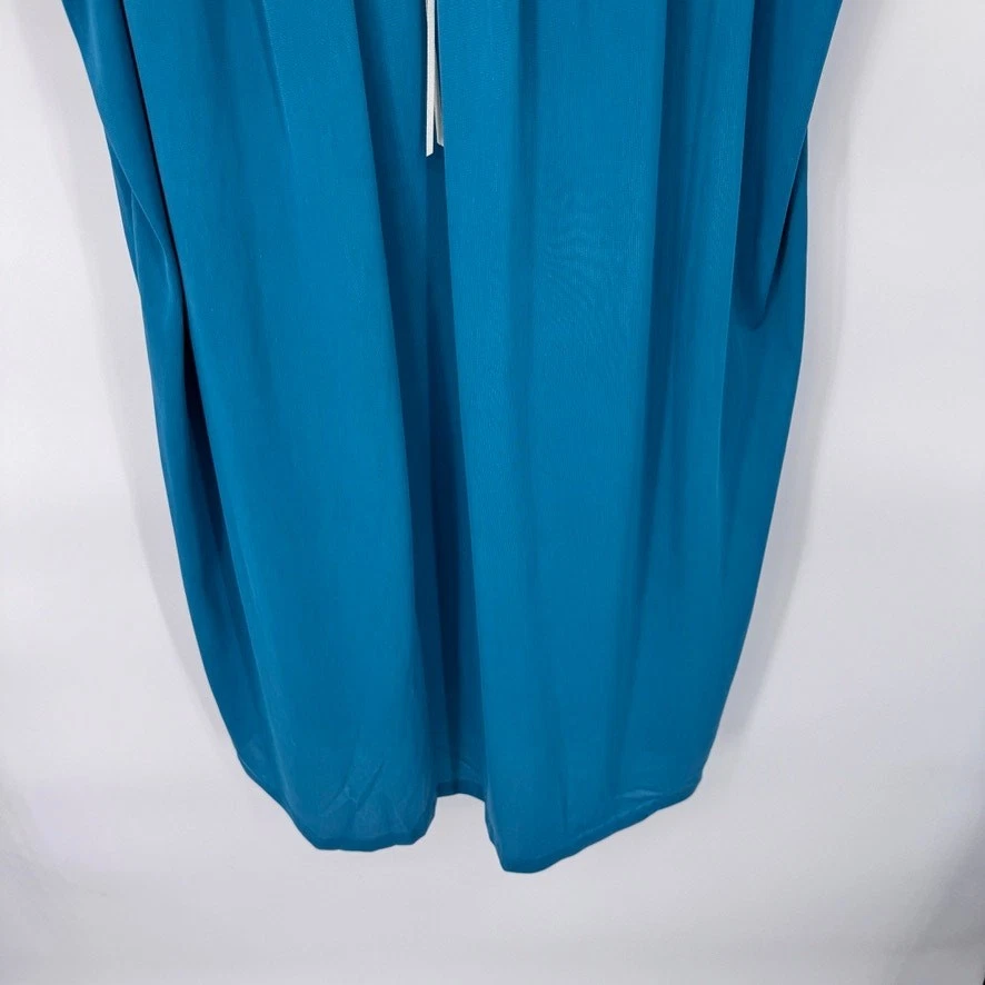 Vintage Classic Elements Nightgown Womens Medium Blue Satin Nylon Lace Trim - Image 3 of 4