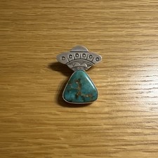 Turquoise UFO Pendant Sterling Silver 925 Stamped By Francis