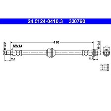 ATE BREMSSCHLAUCH HINTERACHSE passend für FORD FOCUS | 24.5124-0410.3