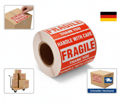 Alitamei Vorsicht zerbrechlich 500 Zerbrechliche Aufkleber 2''x3'' Fragile Sticker