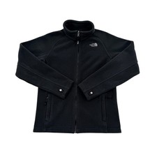 The North Face Boy Black Full Zip Fleece Jacket Size L 14/16 Mock Neck Mid Layer