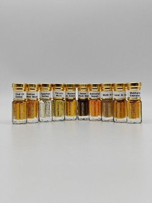 Arabian Body Musk Parfümöl Set, 10 x 3 ml, Authentic Pure Attar Düfte