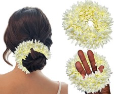 Artificial Mogra Gajra For Hair Rubber Band White Color 30gm f207
