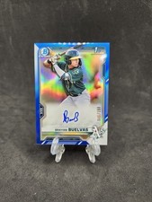 1st Bowman Chrome AUTO RC 2021 Brayan Buelvas BLUE REFRACTOR /150! ATHLETICS...