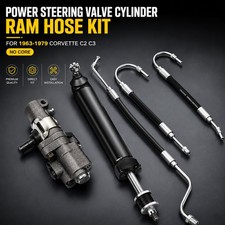 Power Steering Valve Cylinder Ram Hose Kit For 1963-1979 Corvette C2 C3 No Core