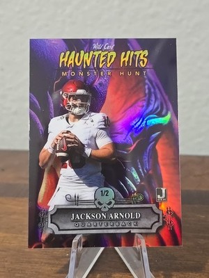 2024 JACKSON ARNOLD W.C. HAUNTED HITS RED PARALLEL PUMPKIN #HHP-JA 1/2 AUBURN
