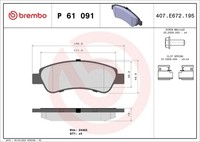 Bremsbelagsatz Scheibenbremse Prime Brembo P 61 091 FüR Fiat Ducato CitroËN Opel