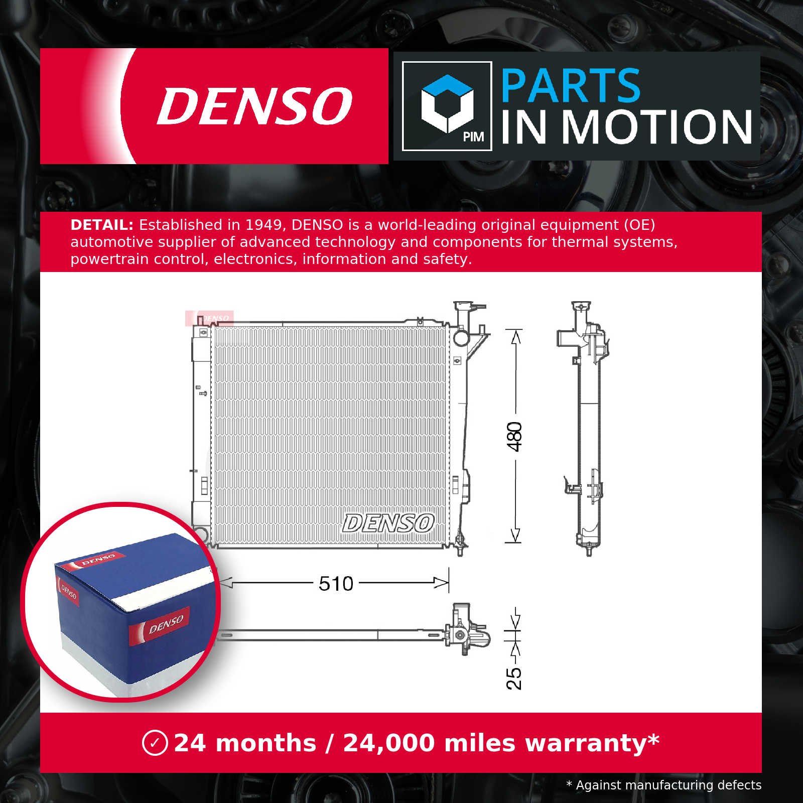 RADIATOR ENGINE COOLING DRM41015 FOR HYUNDAI SANTA/FE/III/SUV D4HB 2.2L 4cyl - Image 4