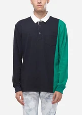 Konus Men's Rugby Tee With Color Blocking in Navy