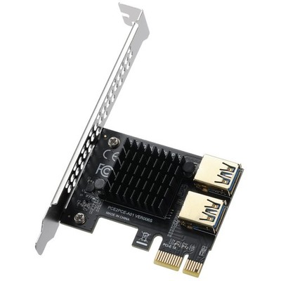 PCIE 1 zu 2 PCIExpress 16X Slots Riser Card   Höhere Stabilität USB 3.0 Adapt...