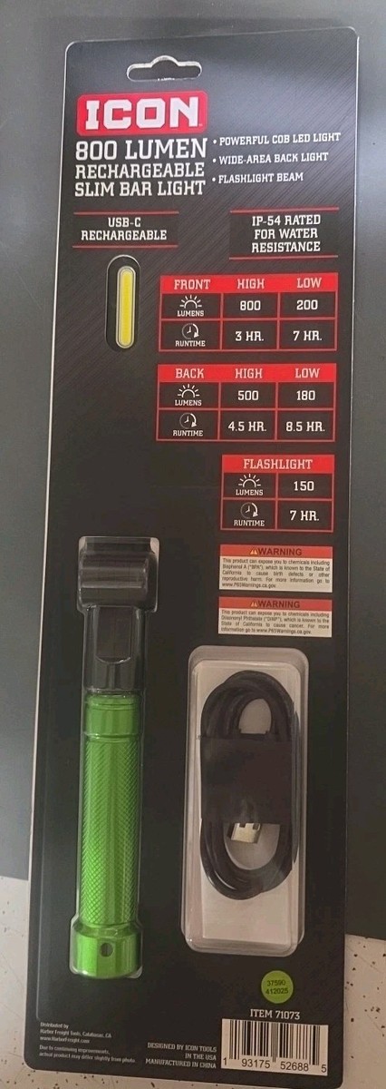 ICON 800 Lumen LED Rechargeable Magnetic Handheld Foldable Slim