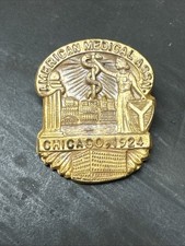 Antique American Medical Association 1924 Chicago Pin Nursing Vintage Brass