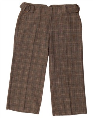Marks & Spencer Damen Capri Hose UK 12 Medium W30 L23 Grau Kariert CO12